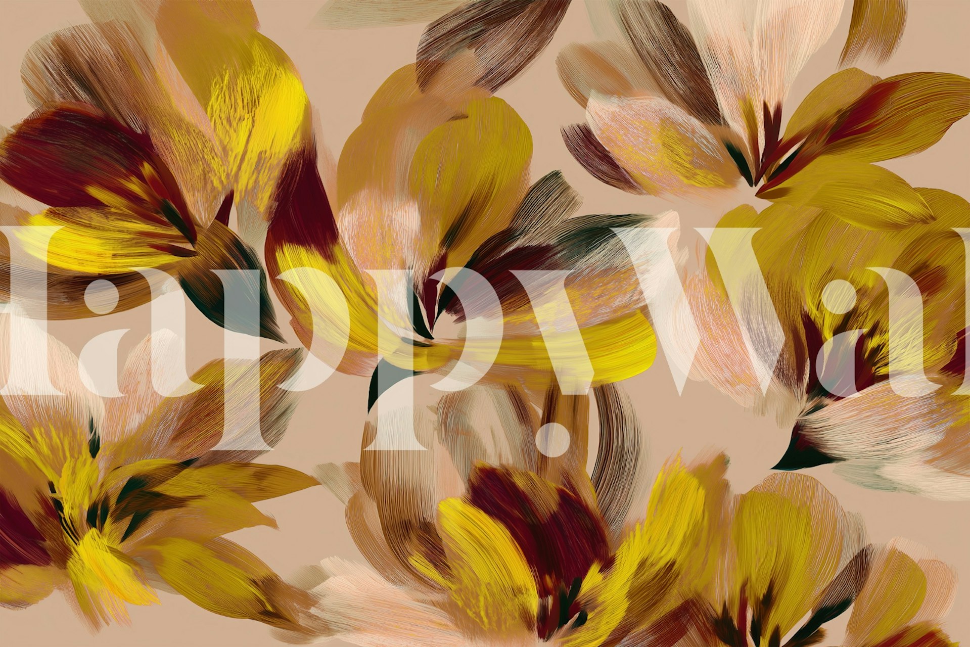 Vibrant yellow and maroon flowers on a soft background wallpaper