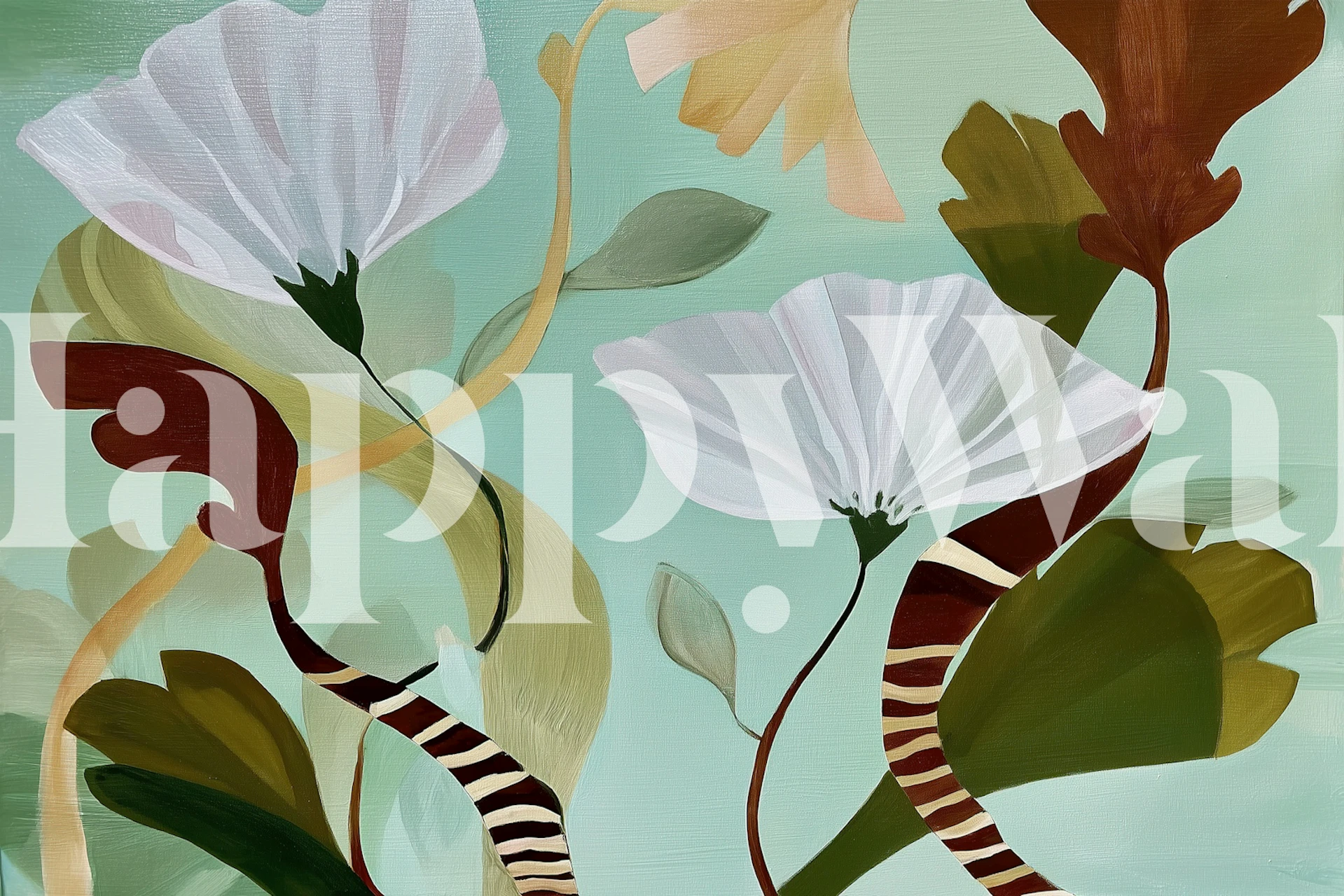 Botanical Blue Harmony tapetti huoneessa