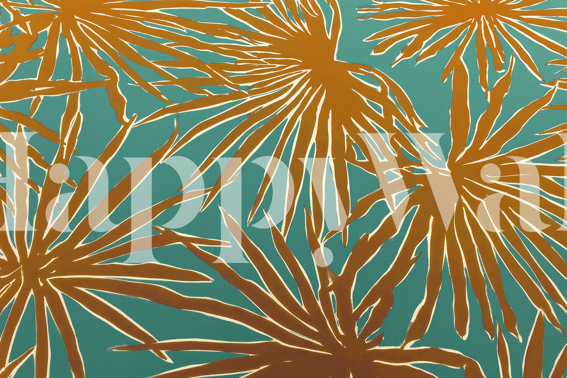 Tropical Palm Breeze behang in een kamer