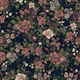 Midnight garden of flowers and beetles