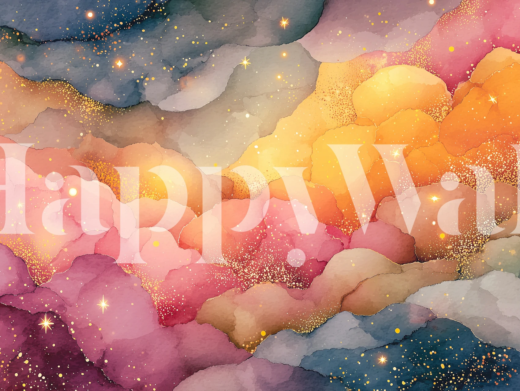 Colorful cloud formations in pink, purple, and orange hues wallpaper