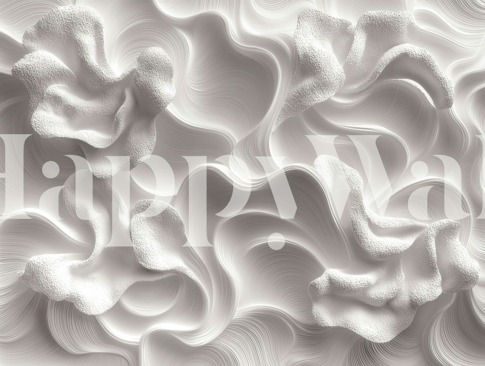 Elegant white swirls wallpaper in a room