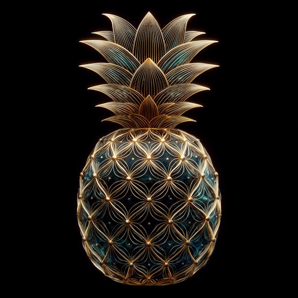 Golden Pineapple Art