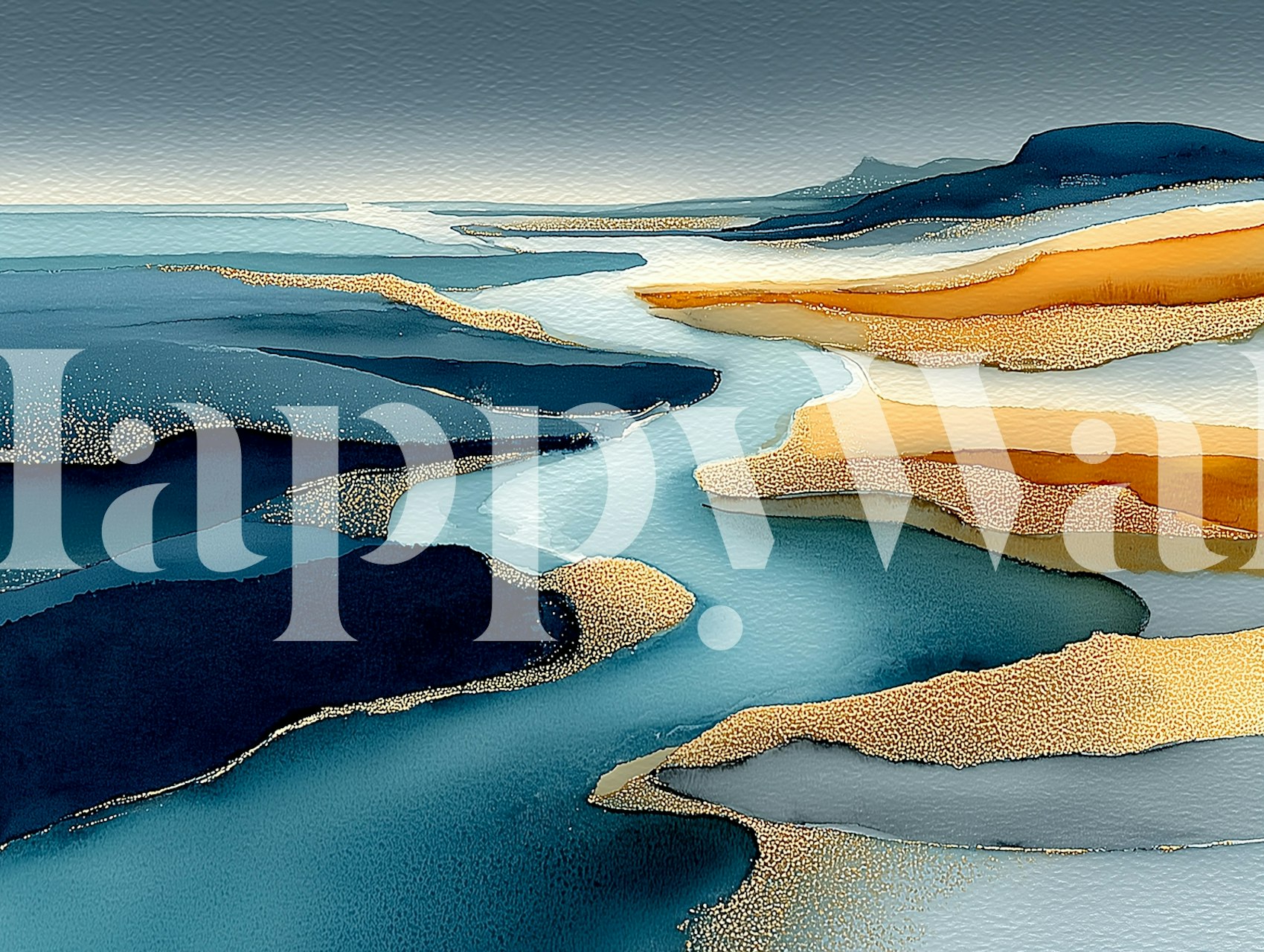 Tranquil Shores wallpaper in a room setting