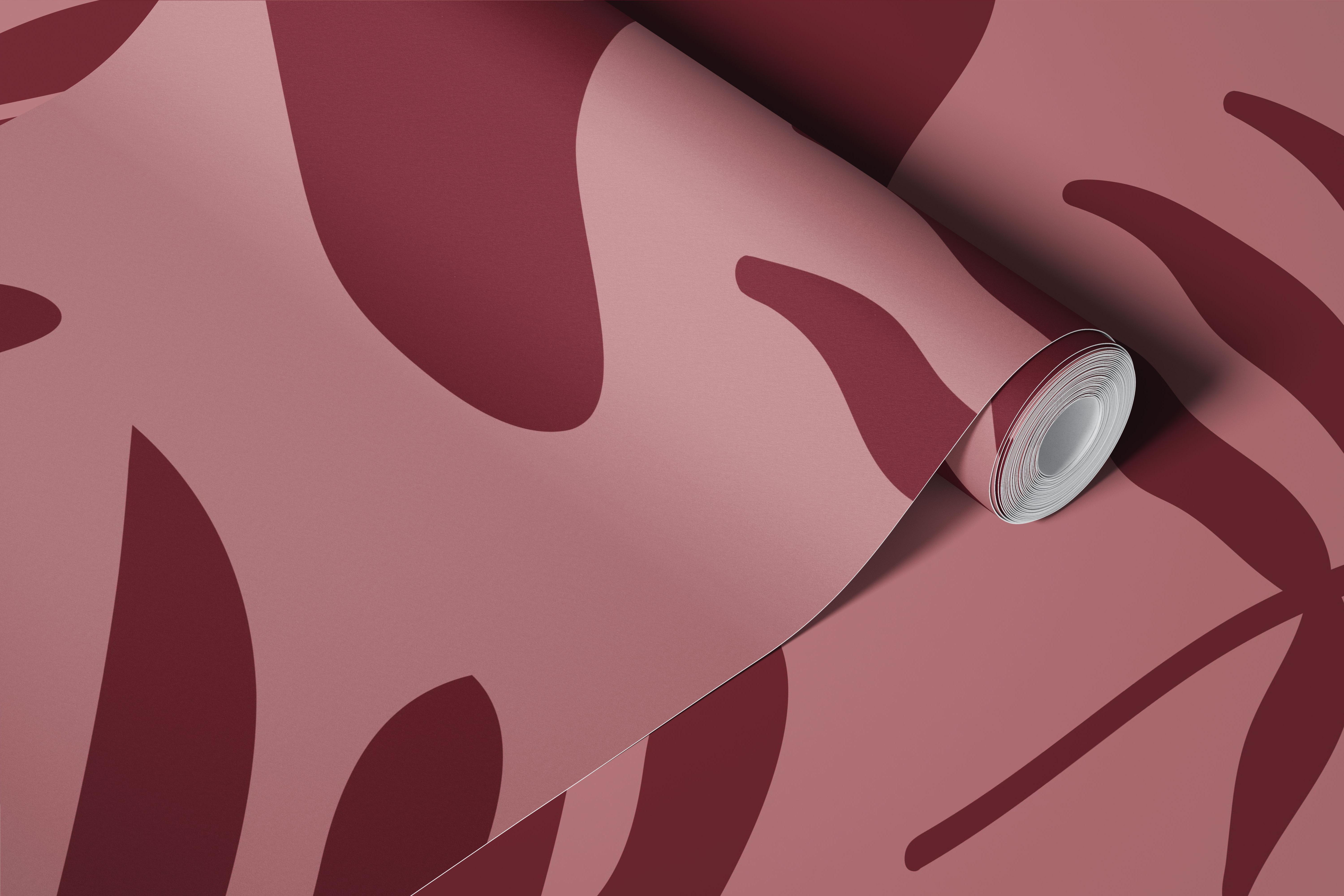 Crimson Botanical Dance wallpaper in a room