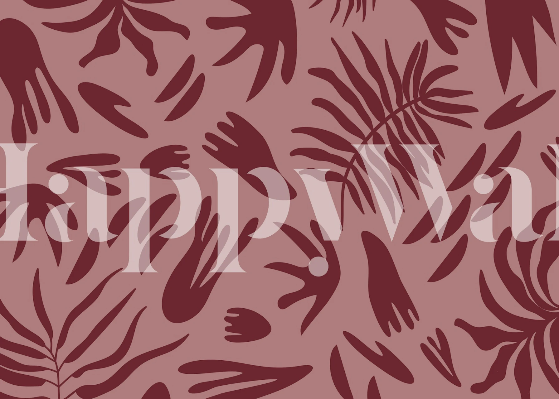 Crimson Botanical Dance wallpaper in a room