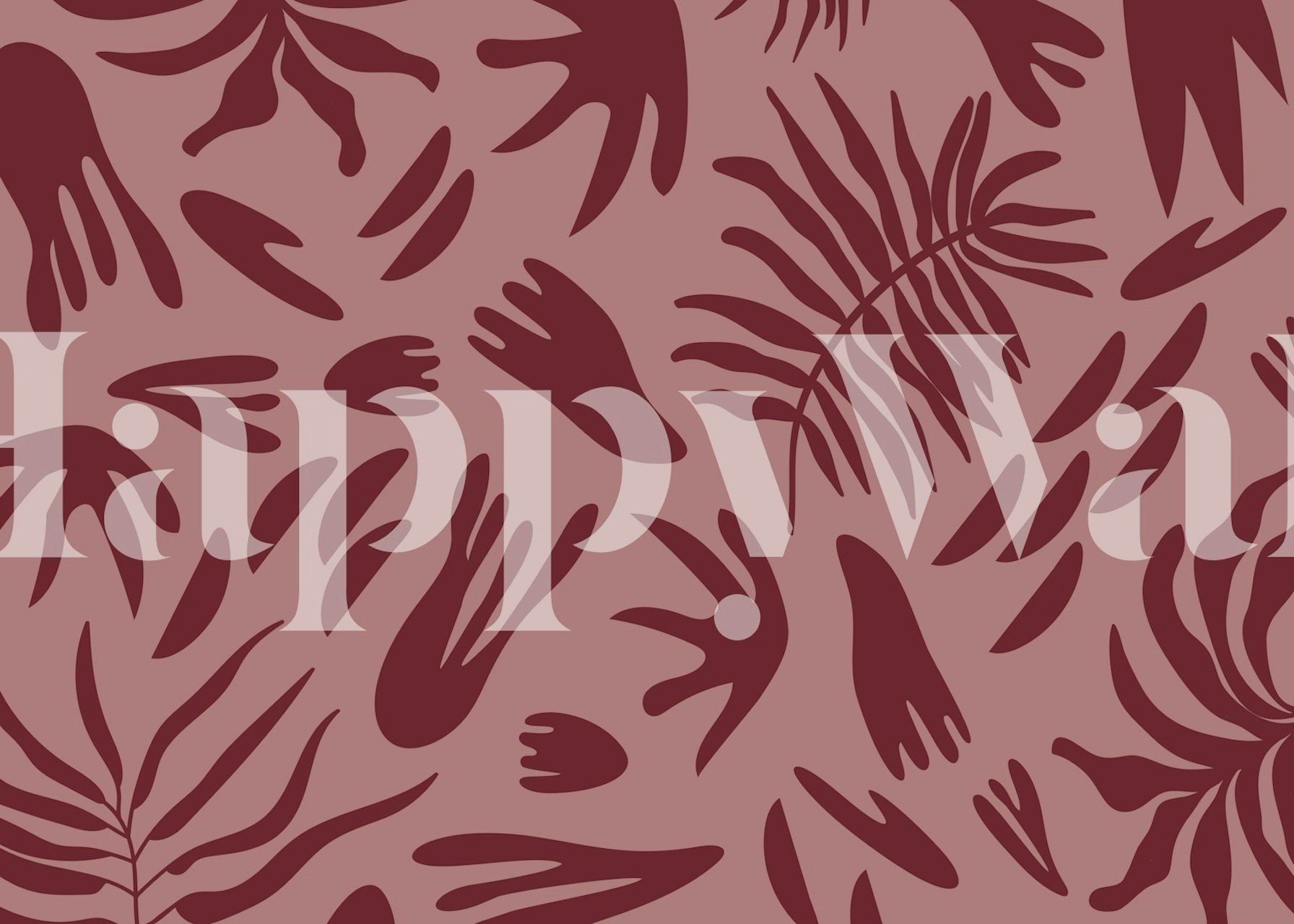 Crimson Botanical Dance wallpaper in a room