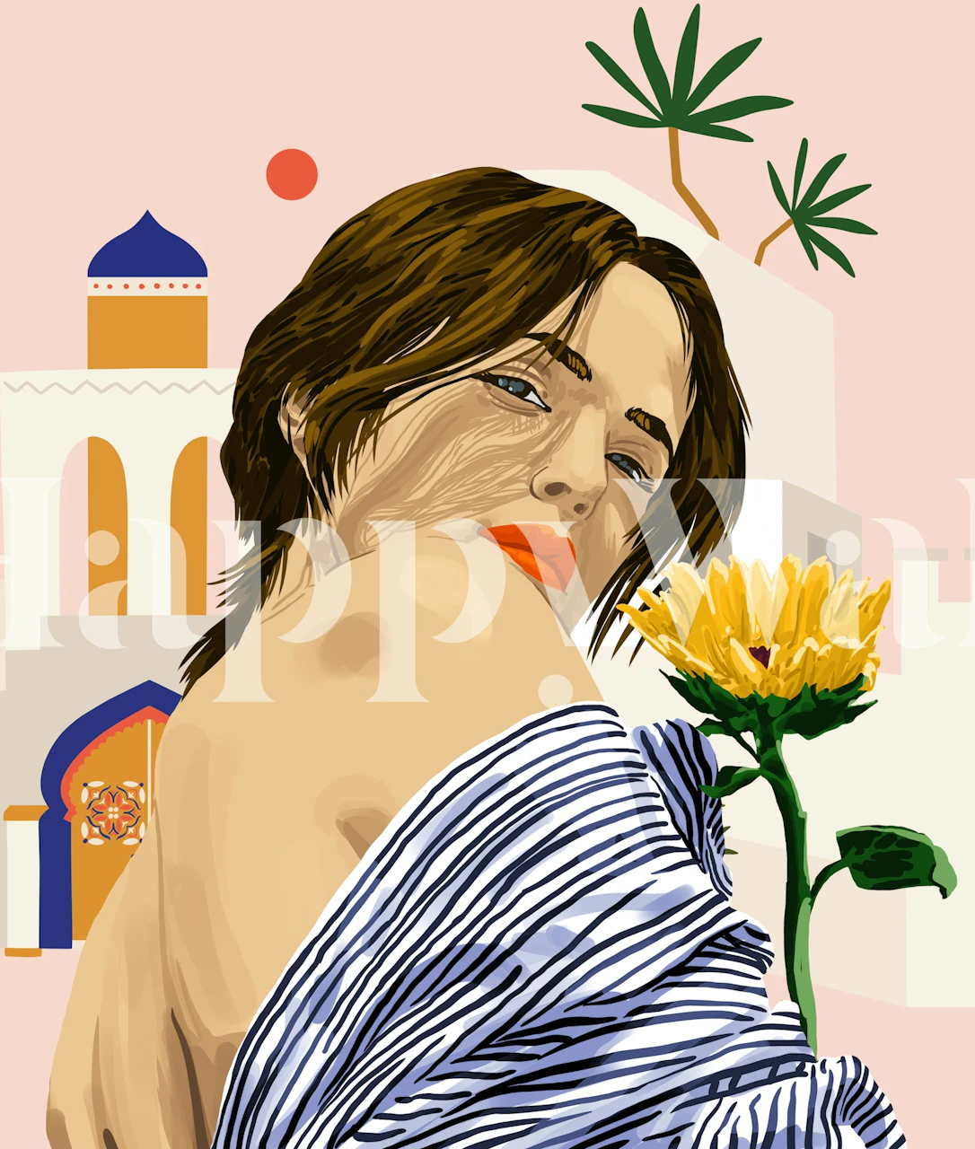 I Travel I Become tapet i et stilfuldt rum