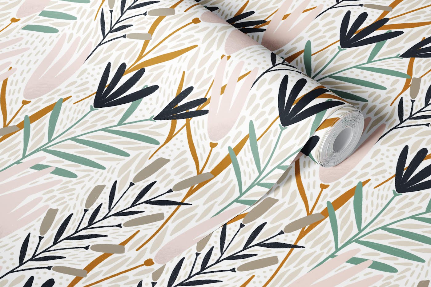 Cassidy - navy and pink wallpaper roll