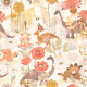Dinosaurs garden in neutral tones - small