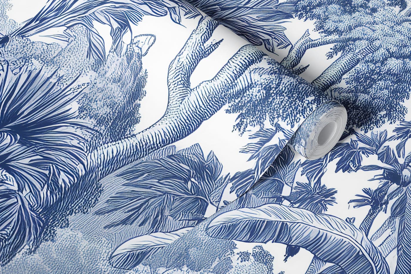 Blue Jungle Escape wallpaper roll