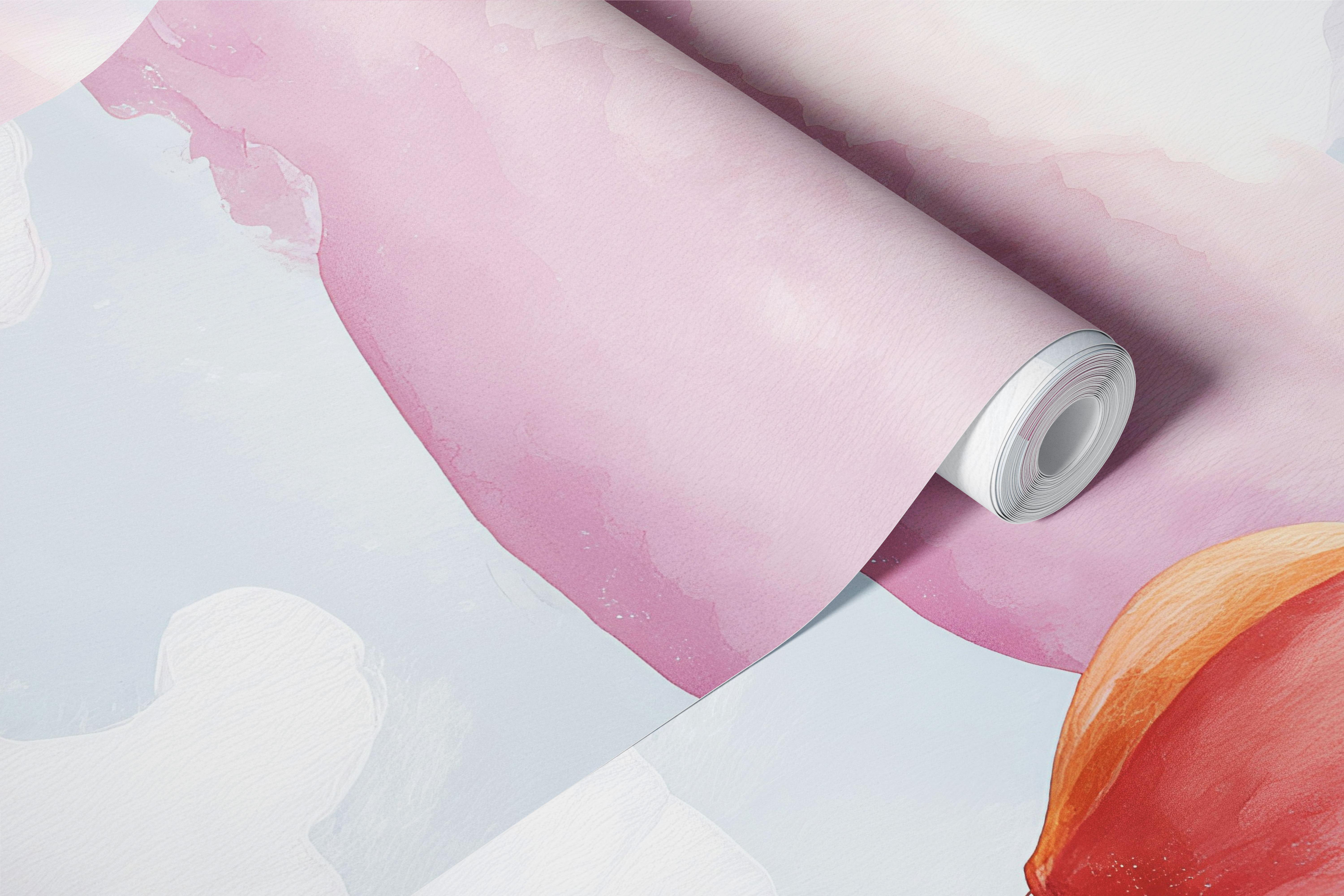 Colorful balloons wallpaper in a room