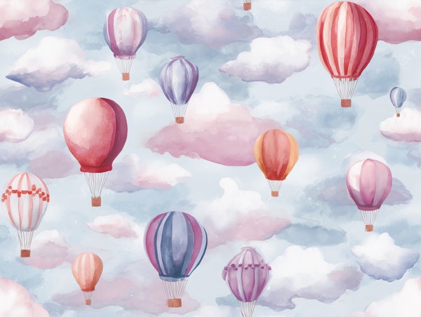 Colorful Balloons in Calm Sky