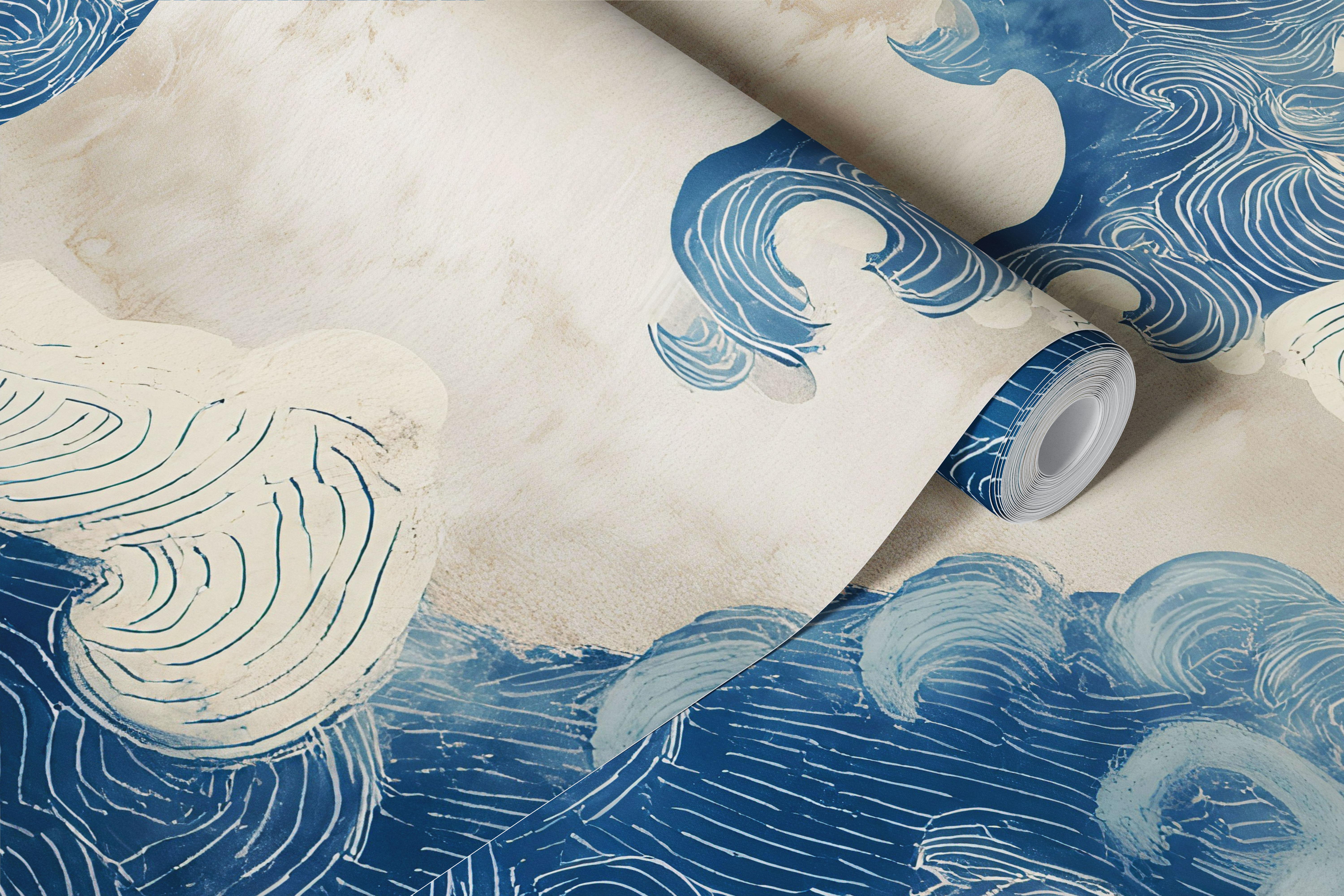 Ocean Waves Serenity-tapet i et rum