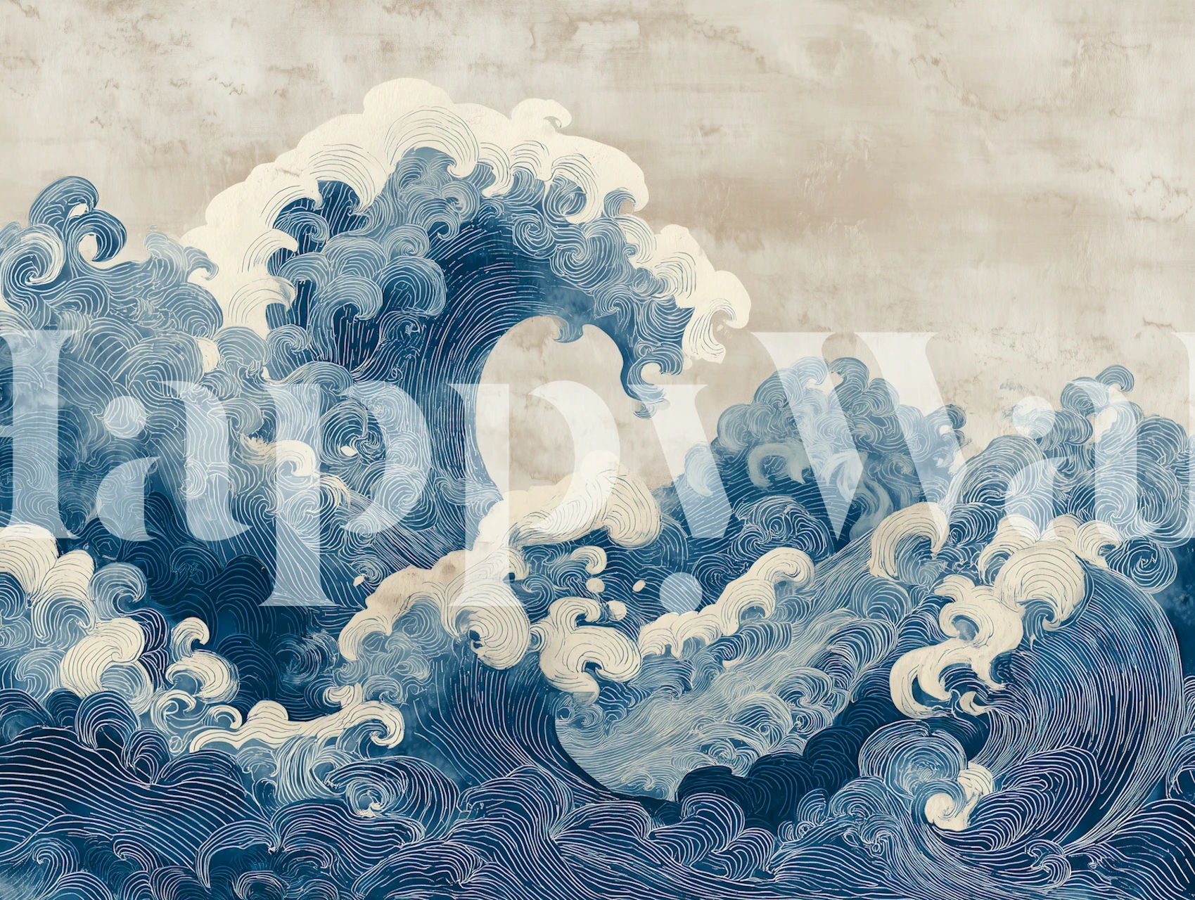 Papier peint Ocean Waves Serenity dans une pièce