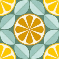 Geometric Citrus Fruit - medium carta da parati