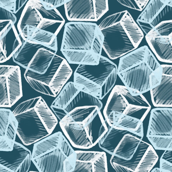Ice Cubes - teal blue