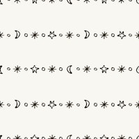 Celestial Moon and Star Charcoal Beige tapete