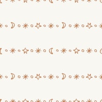 Celestial Moon and Star Brown Beige tapete