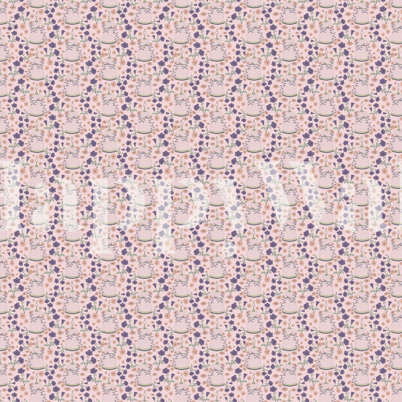 Ταπετσαρία Floral Petals and Secrets σε ένα δωμάτιο