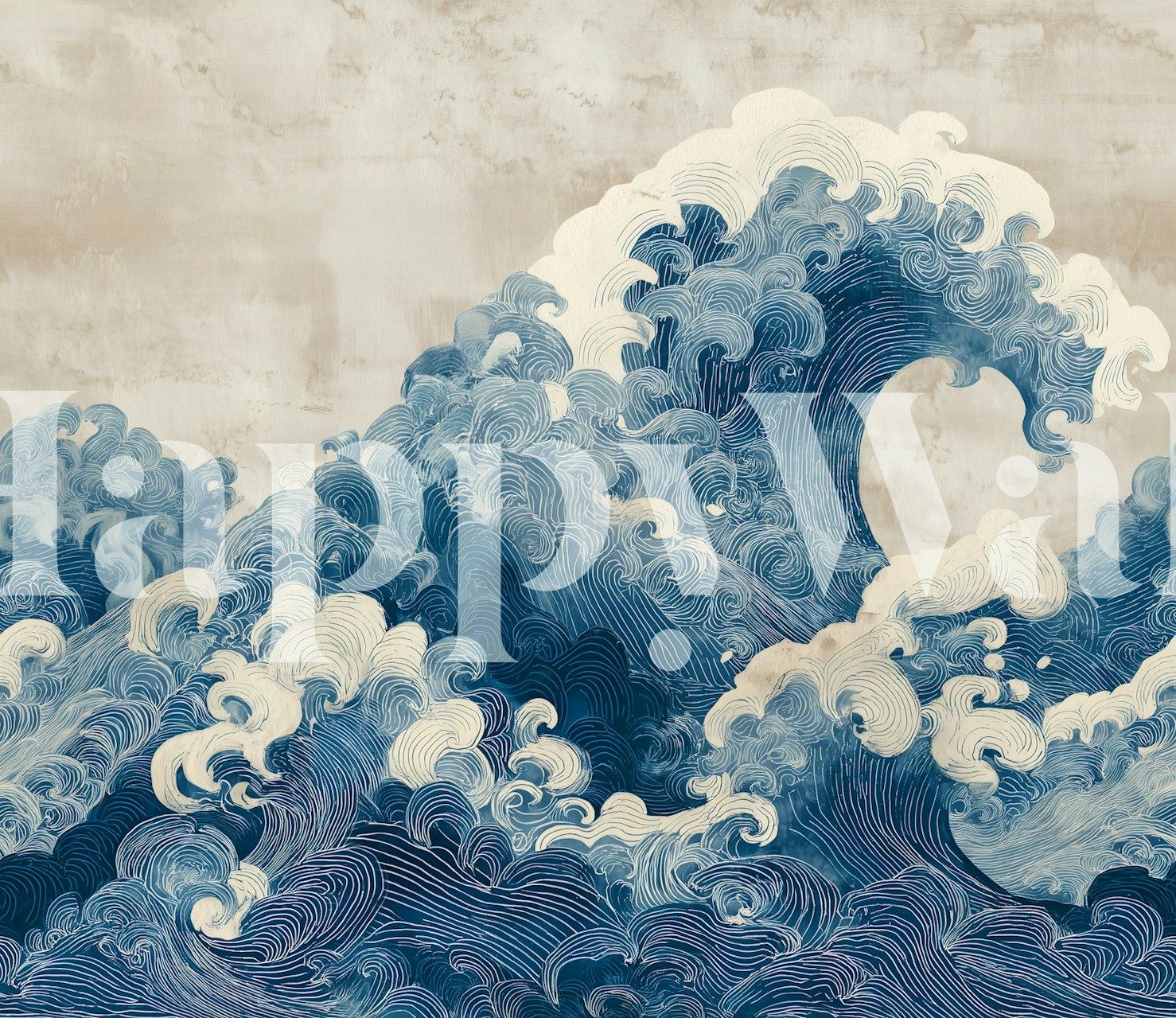 Oceanic Wave Adventure wallpaper in room setting