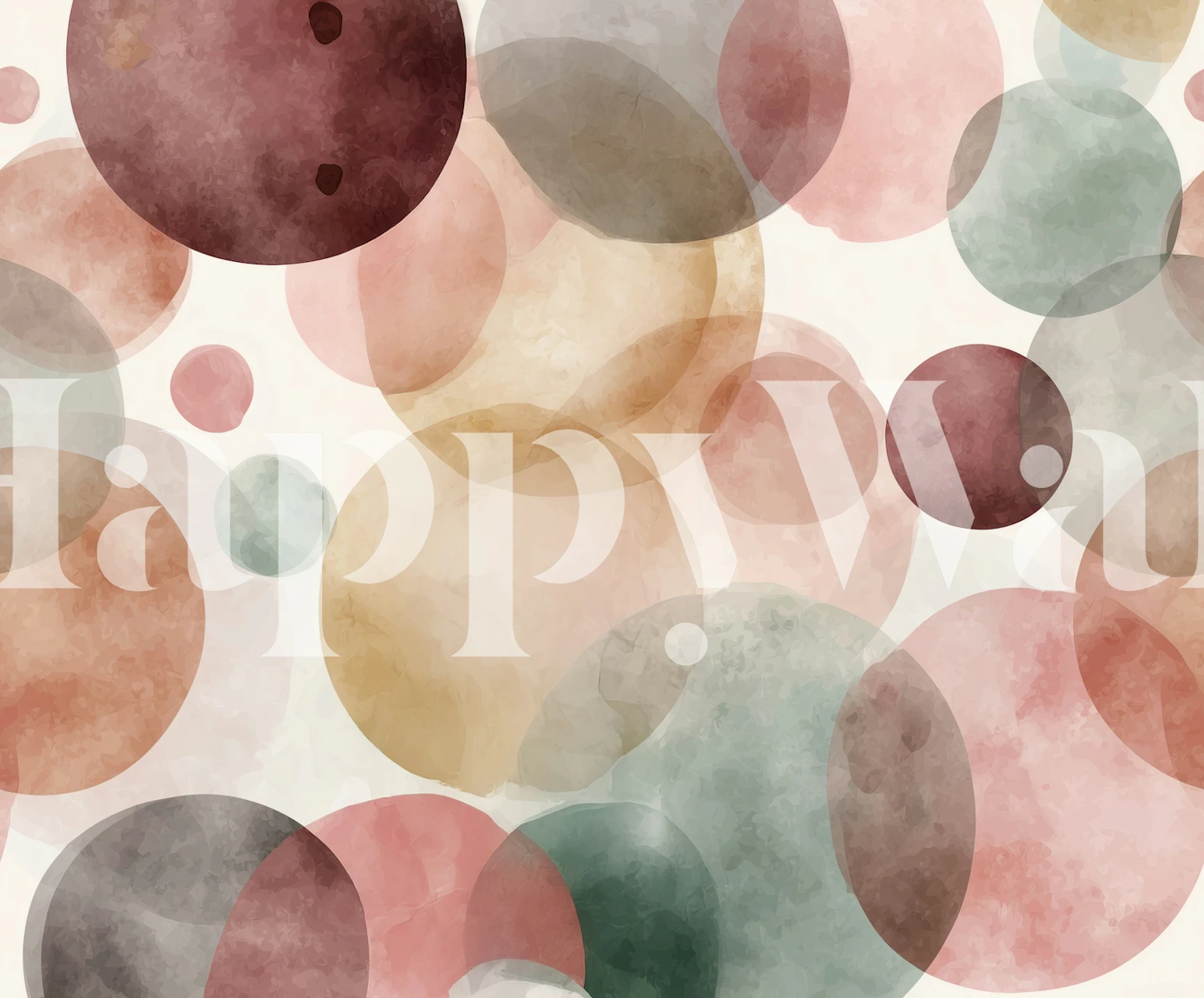 Pastel circular bubbles in soft colors, watercolor effect wallpaper