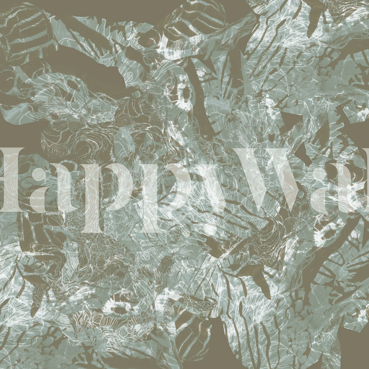 Abstract flowing green and brown patterns wallpaper