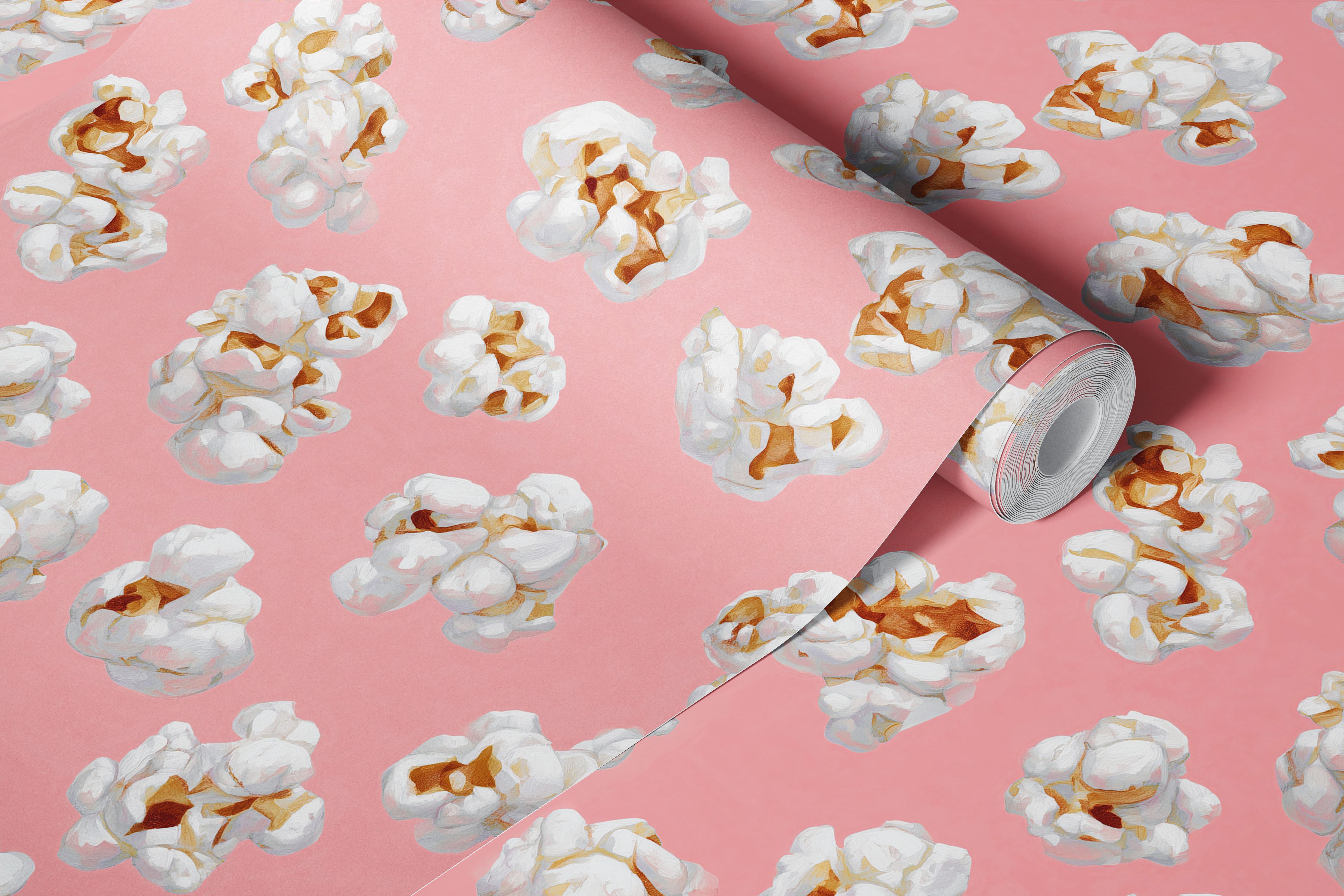 Popping Popcorns behang in een kamer