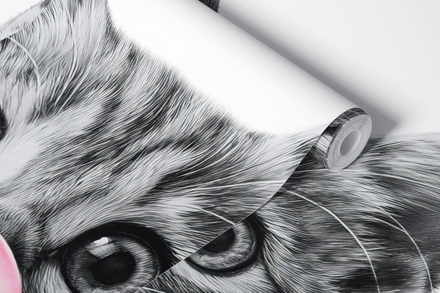 Cool Cat - Good Vibes Only - pink wallpaper roll