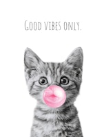 Cool Cat - Good Vibes Only - pink tapet