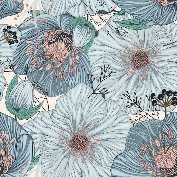 Delicate Garden blooms - cream