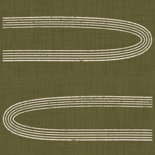Retro Arch Lines Olive Mid Century