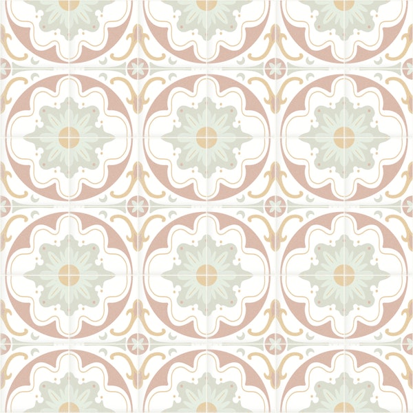 Aged Cement Tile Backsplashes - Powder