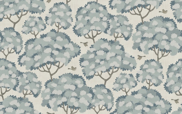 serene forest tapestry - grey blue