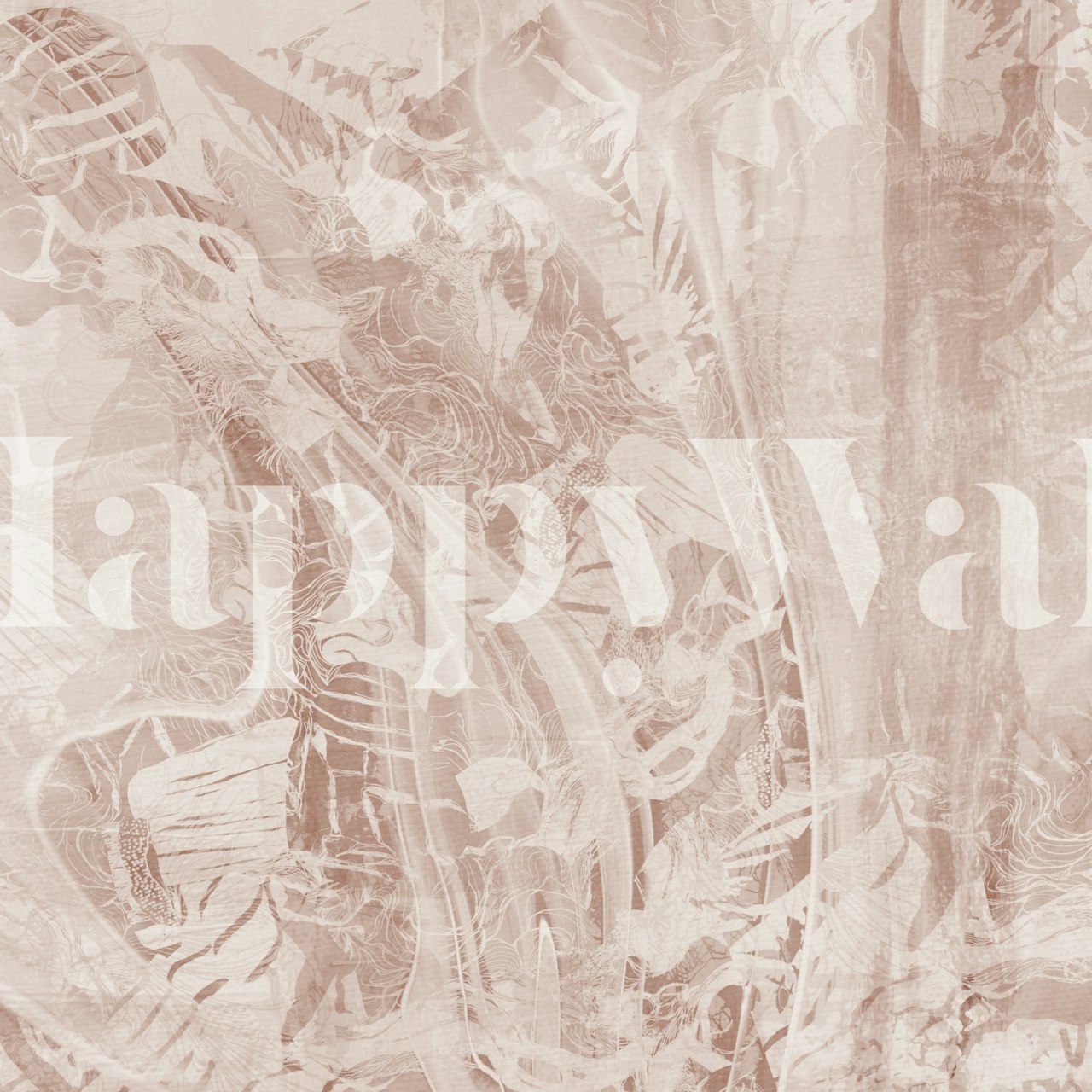 Papel pintado Dusky Rose Abstract Art en una habitación