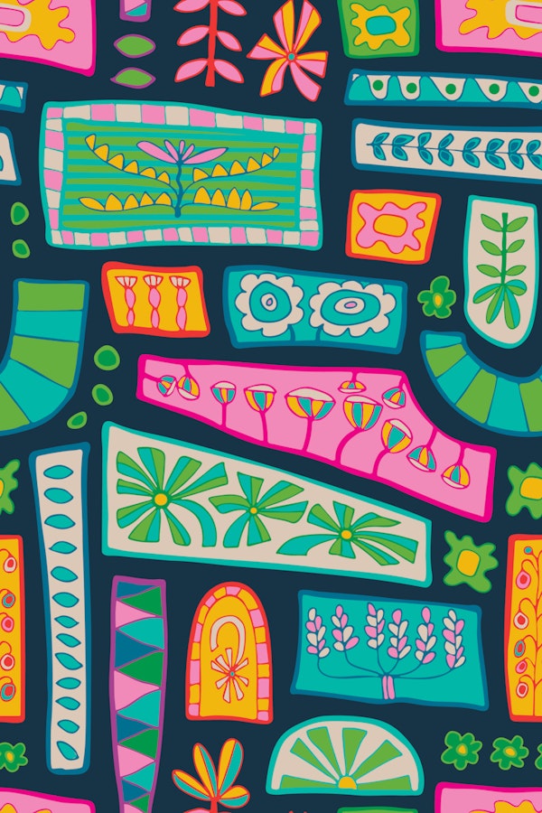 Flower Patches Bohemian Mod Patchwork Brights