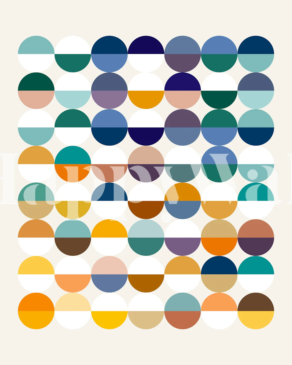 Colorful geometric circle wallpaper in various shades