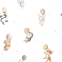 Floating Fruends Adventure Large In White wallpaper