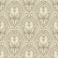 Ornate Butterfly Motif Aesthetic Beige carta da parati