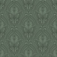 Ornate Butterfly Motif Aesthetic Dark Green carta da parati