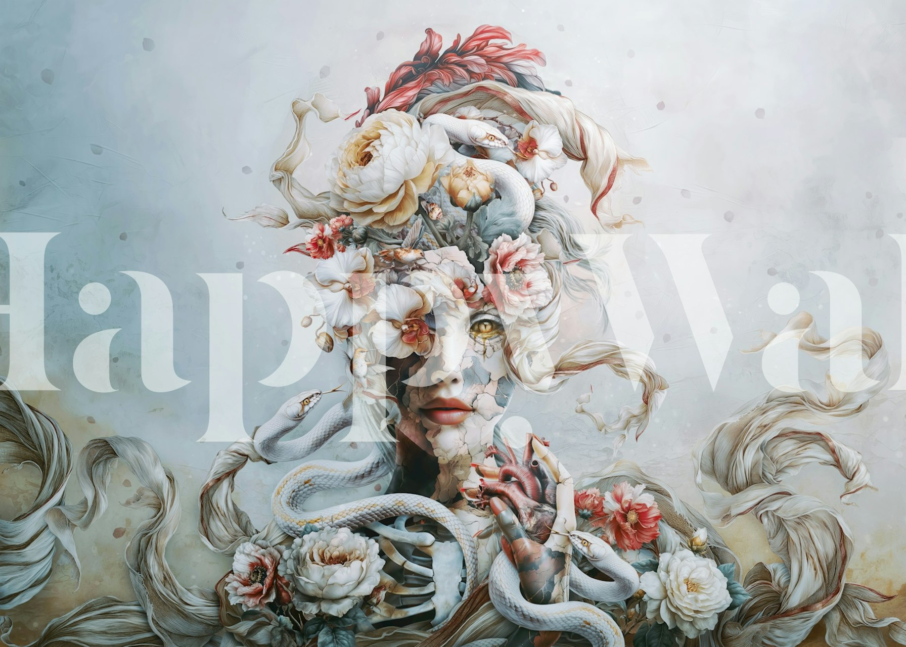 Ex Mortis Vita wallpaper displayed in a room