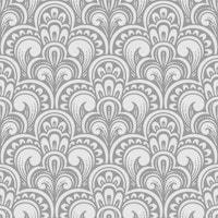Vintage Ornamental Scallops Light Grey ταπετσαρία