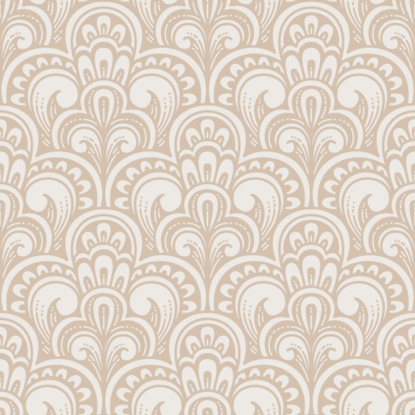 Vintage Ornamental Scallops Beige