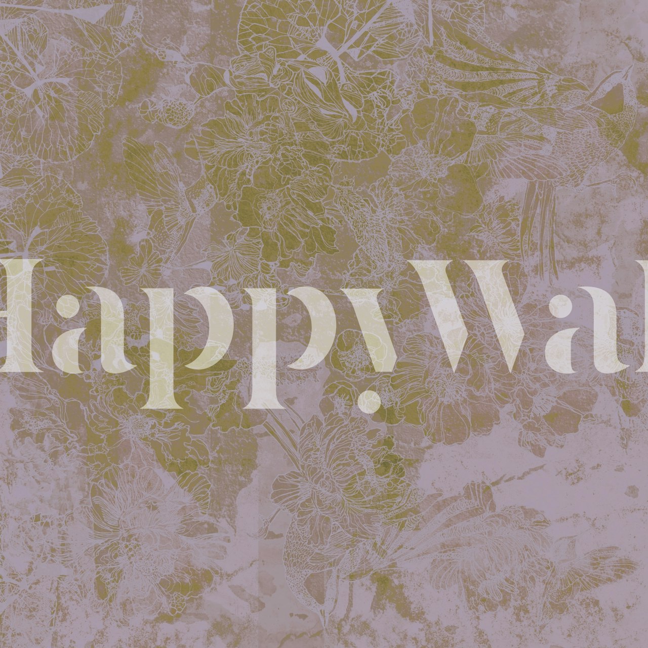 Natural Elements Dance floral wallpaper in a room