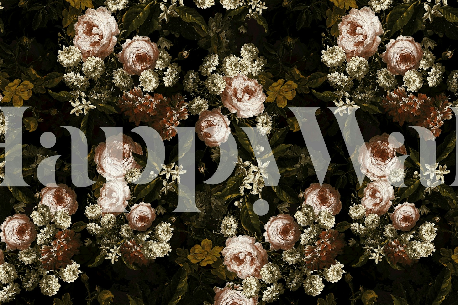 Antique floral wallpaper dans une chambre confortable