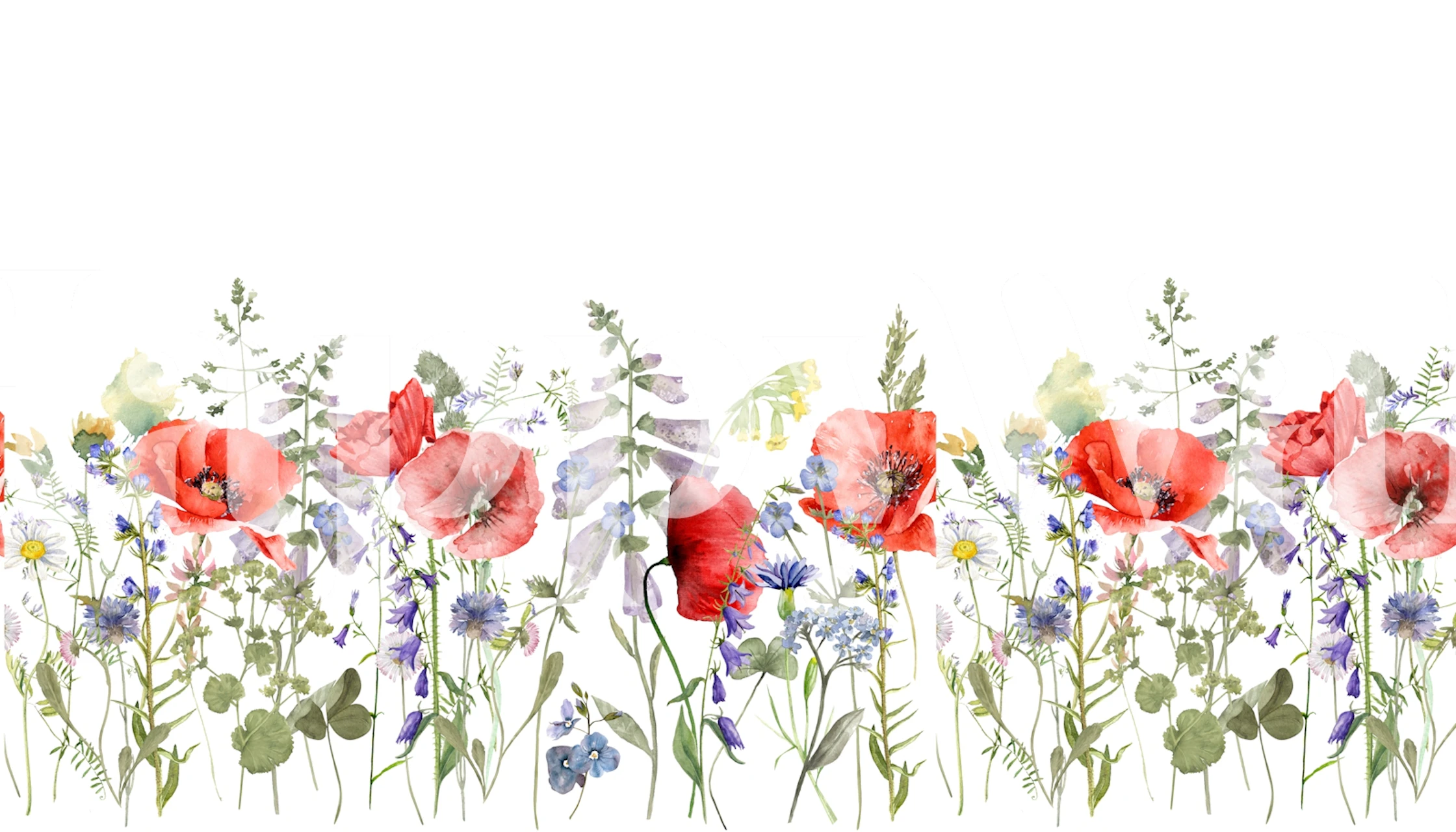 Poppy and Cornflower Bliss bloemtapijt in een kamer