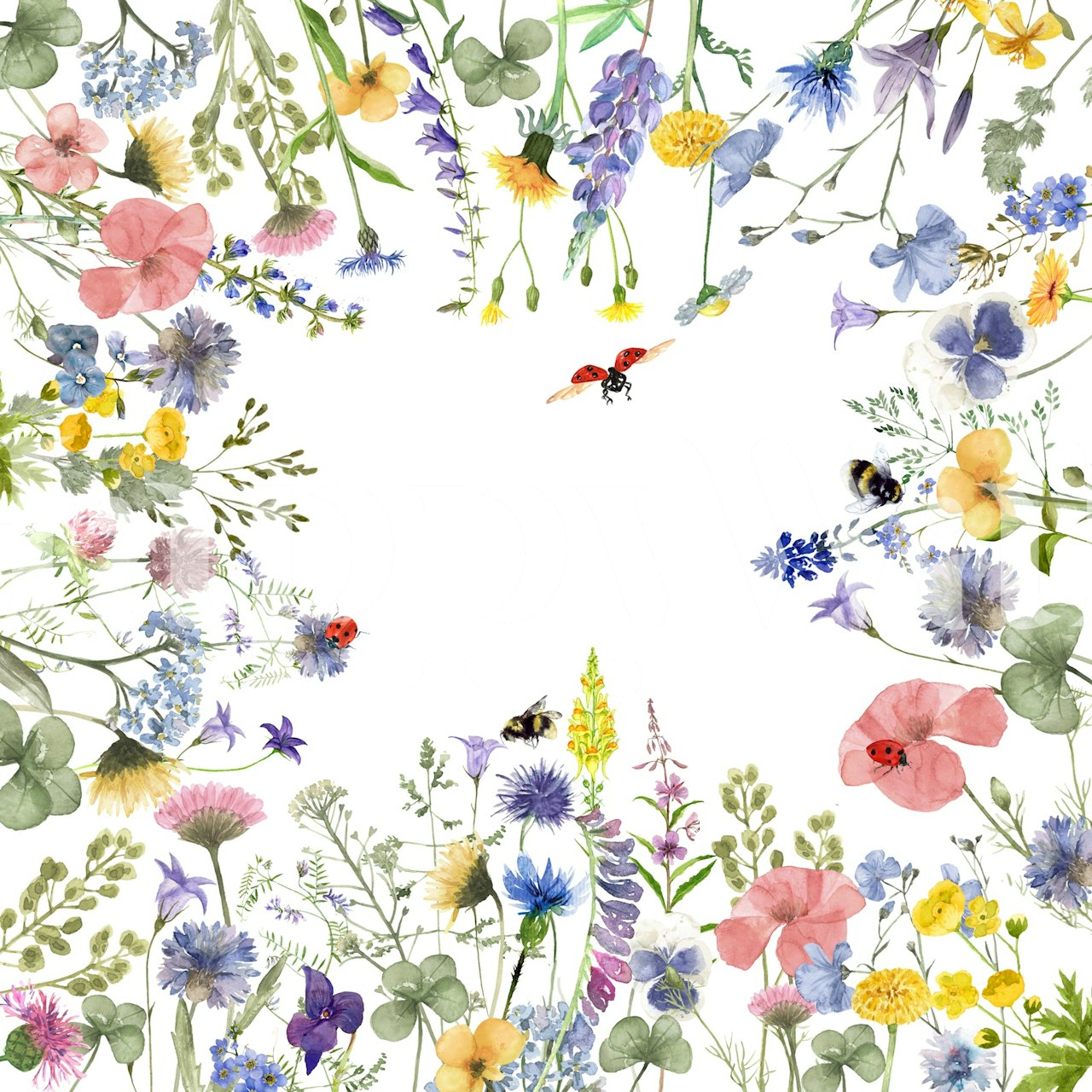 Vibrant flower wallpaper in a room