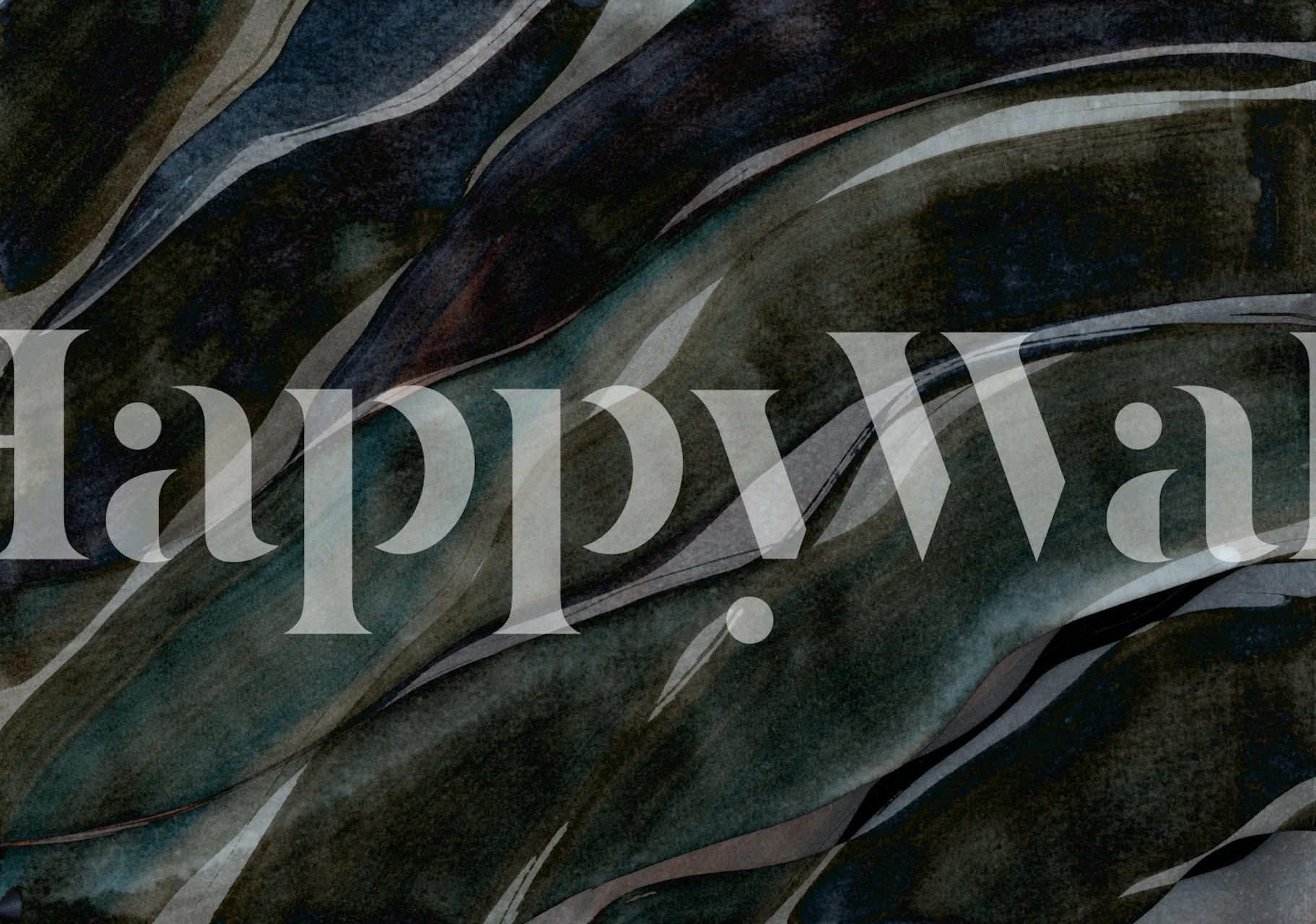 Wavy abstract patterns in dark colors like teal, black, and gray wallpaper
