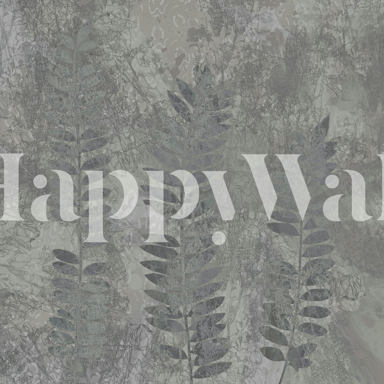 Abstract fern pattern in gray tones wallpaper