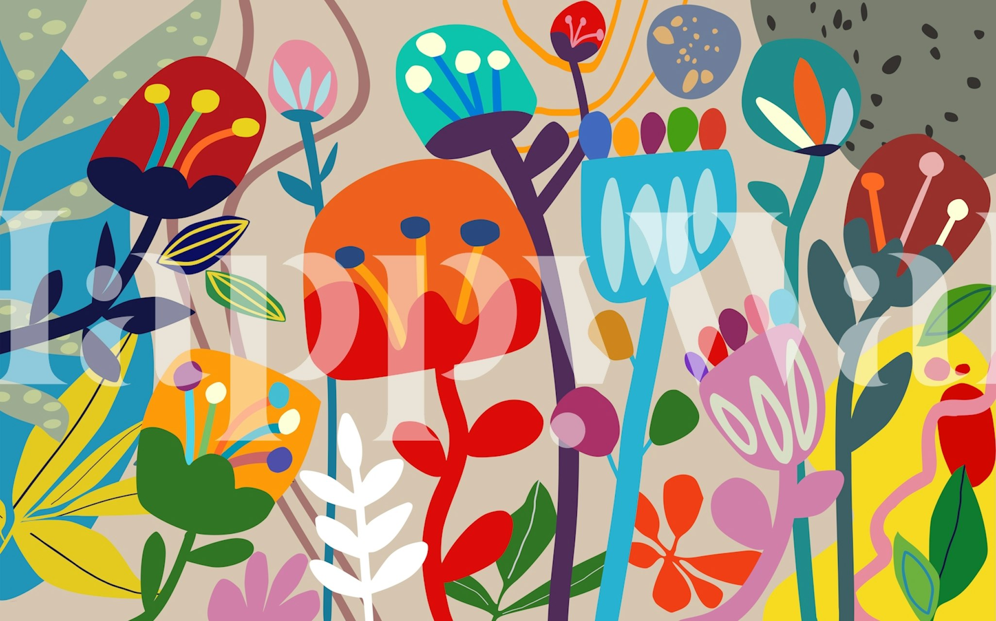 Colorful Floral Fantasy tapeta v pokoji